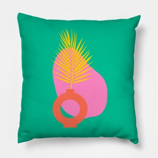 Contemporary Abstract Botanical in Green Pillow