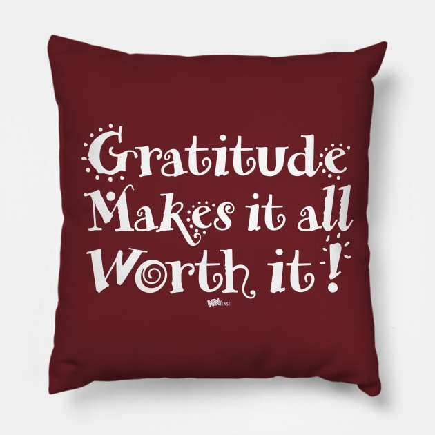 Gratitude F-B_Back-white Pillow by NN Tease