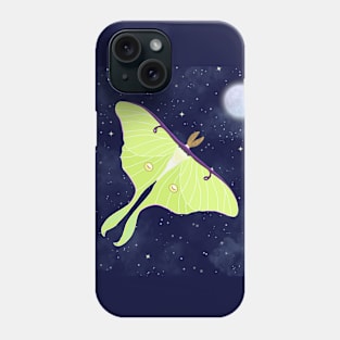 Luna Moth and Moon Dust Phone Case