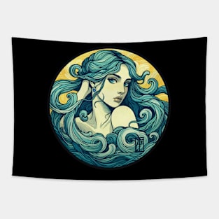 ZODIAC Aquarius - Astrological AQUARIUS - AQUARIUS - ZODIAC sign - Van Gogh style - 16 Tapestry