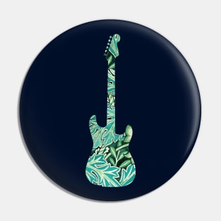 S-Style Electric Guitar Leaves Pattern Pin