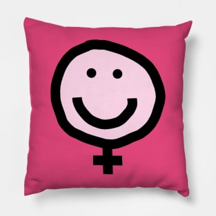 Female Pink Smiley Face Pillow