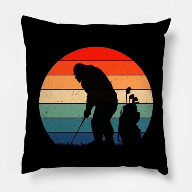 Bigfoot Golf Team Pillow by Tesszero