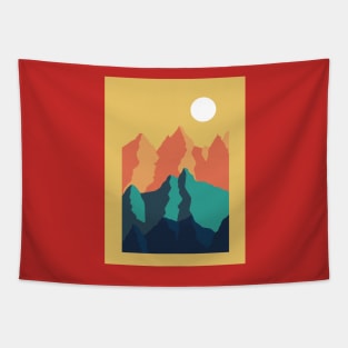 Vibrant Mountain Scene Tapestry