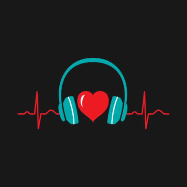 Heartbeat Heart Headphones, Music Lover, Concert, Musician Heartbeat