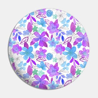 Spring Is Here Blue and Violet Pin