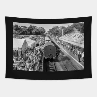 A packed Sheringham Railway station in Norfolk Tapestry
