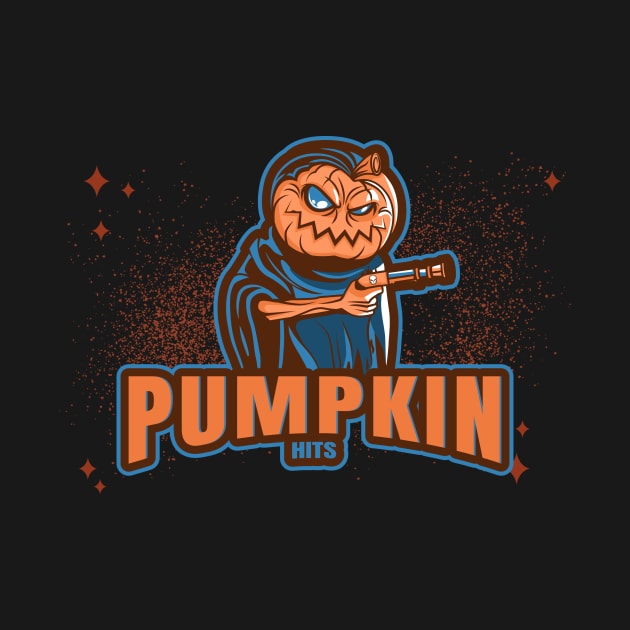 Pumpkin Hits, Funny and Modern Halloween style illustration by EquilibriumArt