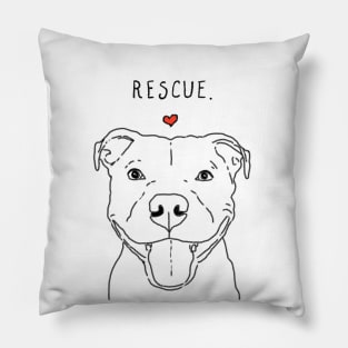 Rescue Love Smiling Pit Bull, Pittie, Pitbull Mom, Dog Lover Pillow