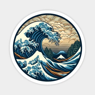 Great wave kanji Magnet