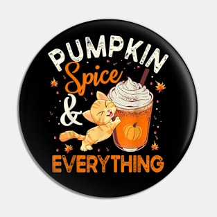 Pumpkin Spice And Everything Cat Lover Halloween Pin