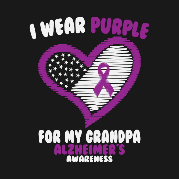 Alzheimers Awareness - I Wear Purple For My Grandpa by CancerAwarenessStore