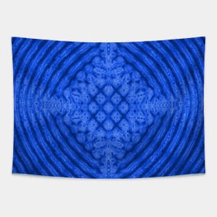 Blue Snowflake Kaleidoscope Fractal Tapestry