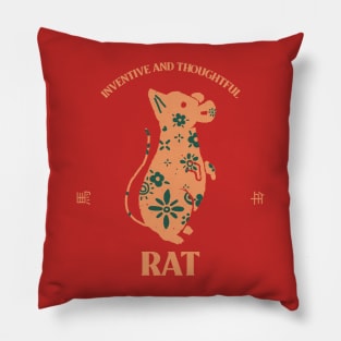 Year of The Rat - Chinese Zodiac Pillow