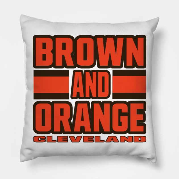 Cleveland LYFE Brown and Orange True Football Colors Pillow by OffesniveLine