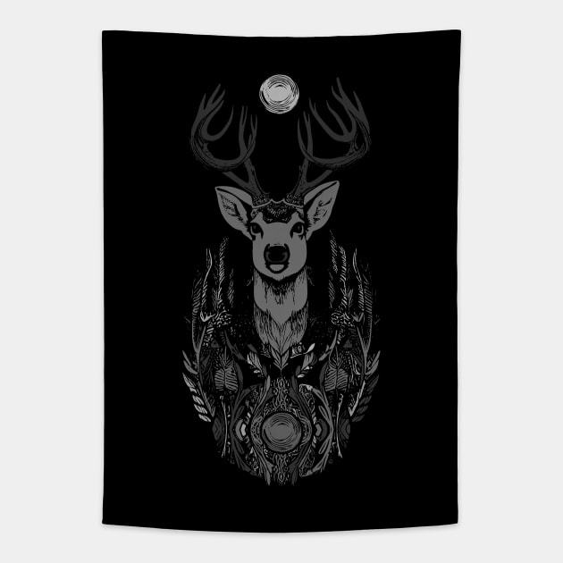 Deer. Monochrom. Tapestry by yulia-rb