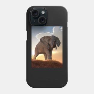 African Elephant at Sunrise Phone Case