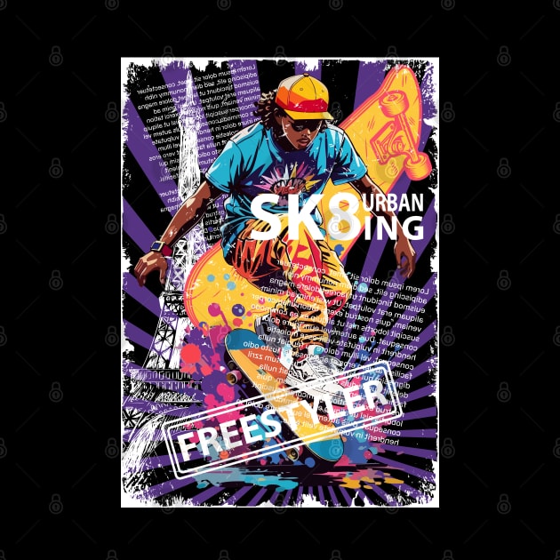 Sk8ing urban by CatCoconut-Art