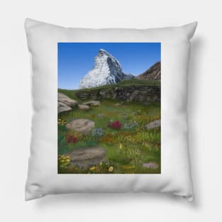 Matterhorn Mountain in Switzerland Pillow