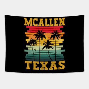 Mcallen Texas Retro Tropical Summer Palm Trees Tapestry