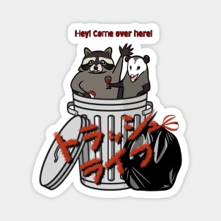 Raccoon & Possum Trash Life Magnet