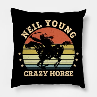 Vintage Young Crazy Horse Pillow