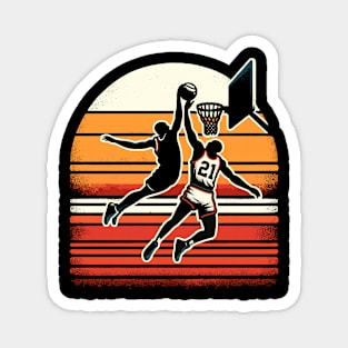 Slam Dunk Showdown - Basketball Sunset Duel Magnet