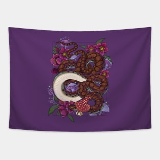 Witchy Rainbow Boa Snake Tapestry