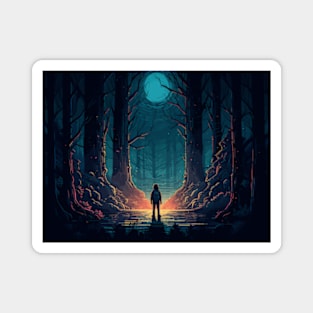 Night Magic Forest Magnet