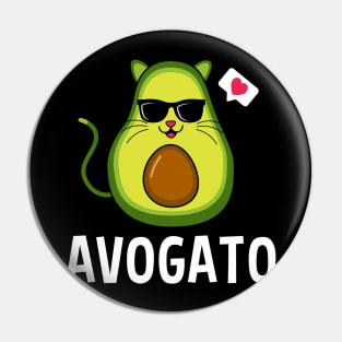 Cute Avogato Cat Gift For Avocado Lover Pin