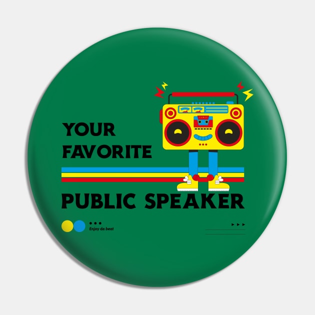 Retro Boom Box - Your Favorite Public Speaker Pin by M n' Emz Studio