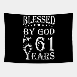 Blessed By God For 61 Years Christian Tapestry