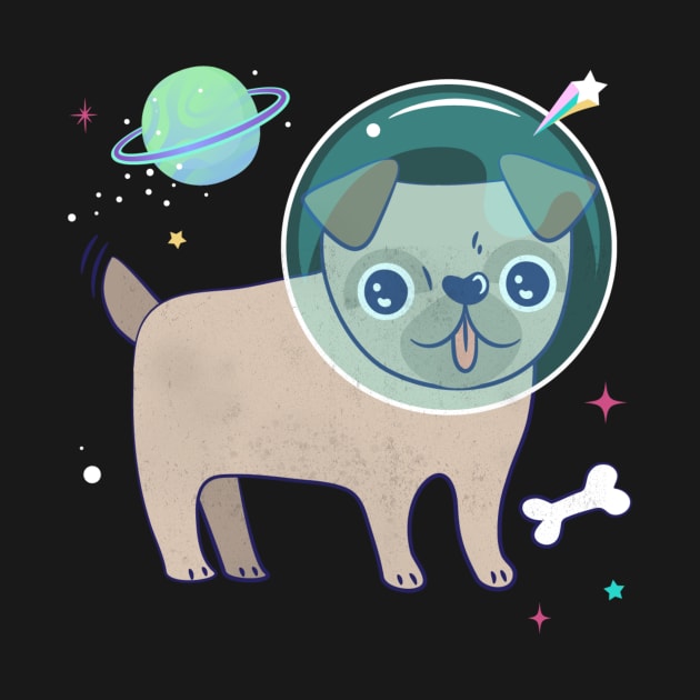 Astronaut Bulldog Space Funny Dog by Mrkedi