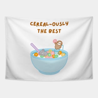 Cerealously the Best Breakfast Cereal Sloth Tapestry