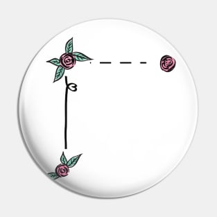 Coma Berenices (Berenice's Hair) Constellation Roses and Hearts Doodle Pin