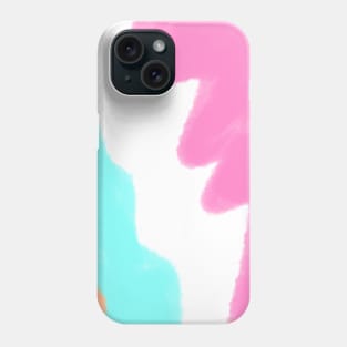 Pink blue orange abstract watercolor art Phone Case