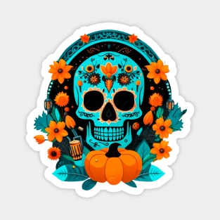 Blue mexican skull Magnet