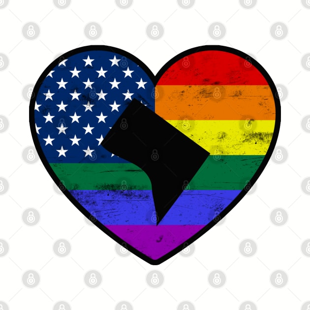 Washington D.C. United States Gay Pride Flag Heart by TextTees