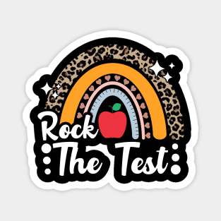 Test Day Rock The Test Teacher Testing Day Rainbow Leopard Magnet