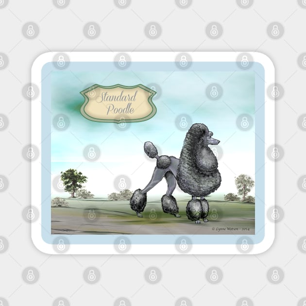 Black Standard Poodle. Magnet by chepea2