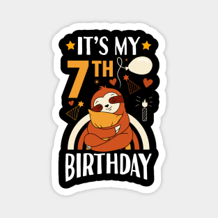 It's My 7th Birthday Sloths Gifts Magnet