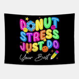 Groovy Donut Stress Best Test Day Teachers Kids Tapestry