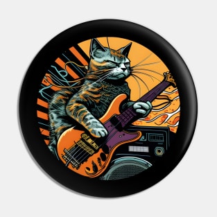 Funny Cat Playing Guitar - Cat Lover Pin