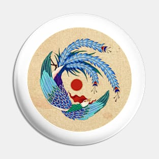 Minhwa: Asian Phoenix B Type (Korean traditional/folk art) Pin