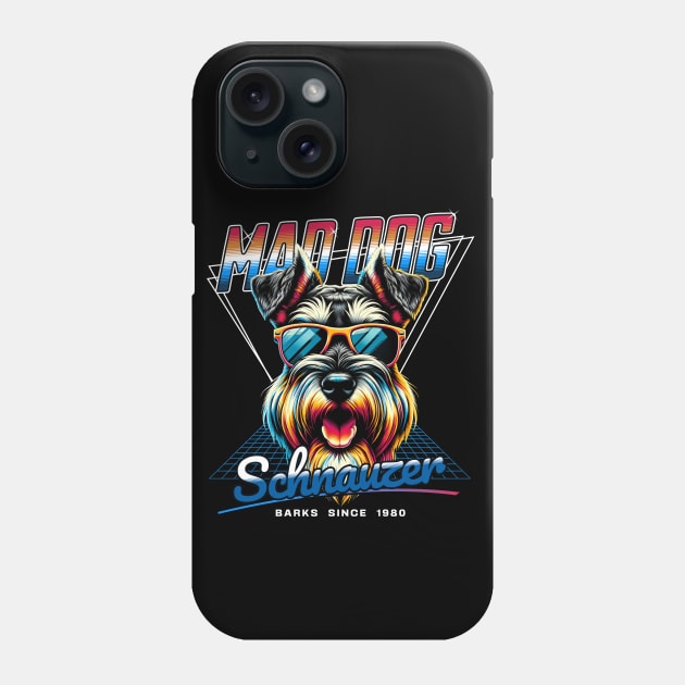 Mad Dog Schnauzer Phone Case by Miami Neon Designs