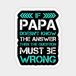 Funny Papa Gift - If Papa Doesn't Know The Answer - Great Fathers Day Gifs Magnet