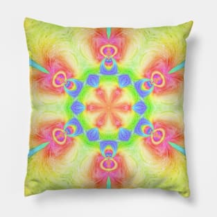 Gods from another dimension - mandala (yellow version) Pillow