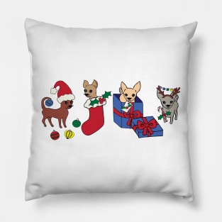 Christmas Chihuahuas - Smooth Coat Chihuahuas - Christmas Chihuahua Tee Pillow