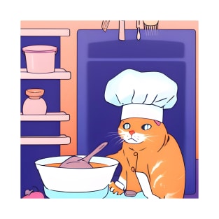 orange cat cooking 02 T-Shirt