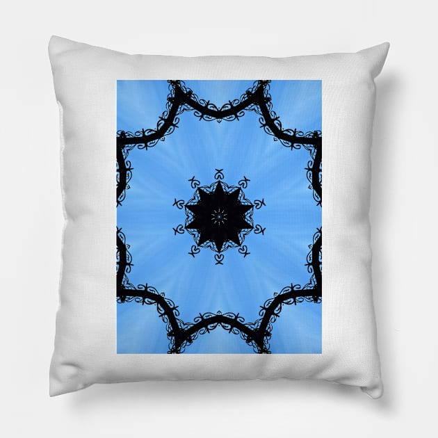 Ornamental metal arch kaleidoscope Pillow by avrilharris